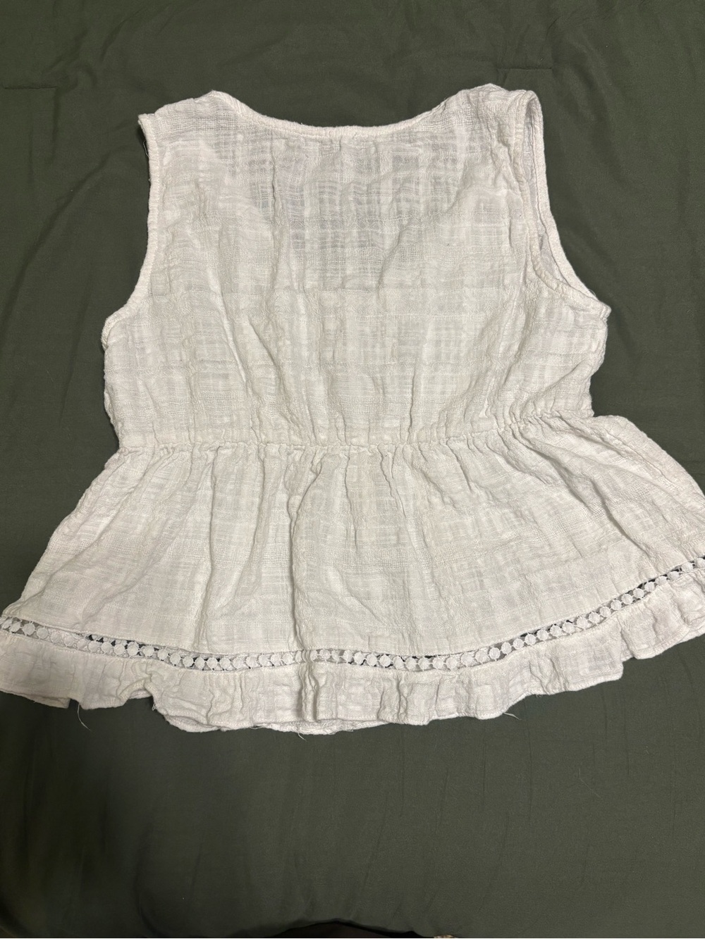 Light Blush Ruffle Tie-Front Tank Top - Picture 2 of 3